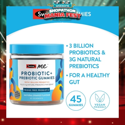 SWISSE - Me Probiotic + Prebiotic Gummies Natural Orange Flavour 45s (Expiry: Dec`2026)