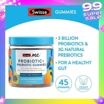 SWISSE Me Probiotic + Prebiotic Gummies Natural Orange Flavour 45s