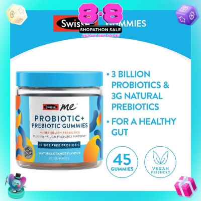 SWISSE - Me Probiotic + Prebiotic Gummies Natural Orange Flavour 45s (Expiry: May`2027)