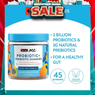 SWISSE - Me Probiotic + Prebiotic Gummies Natural Orange Flavour 45s (Expiry: Dec`2026)