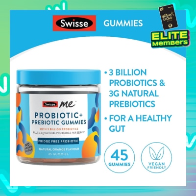 SWISSE Me Probiotic + Prebiotic Gummies Natural Orange Flavour 45s