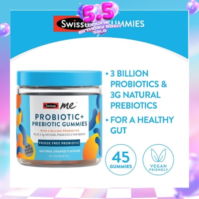 SWISSE - Me Probiotic + Prebiotic Gummies Natural Orange Flavour 45s (Expiry: Dec`2026)