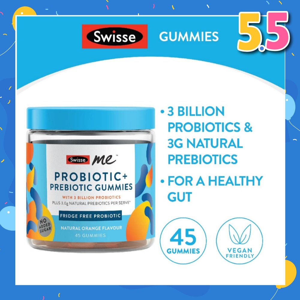 Me Probiotic + Prebiotic Gummies Natural Orange Flavour 45s