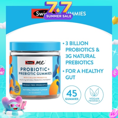 SWISSE - Me Probiotic + Prebiotic Gummies Natural Orange Flavour 45s (Expiry: Dec`2026)