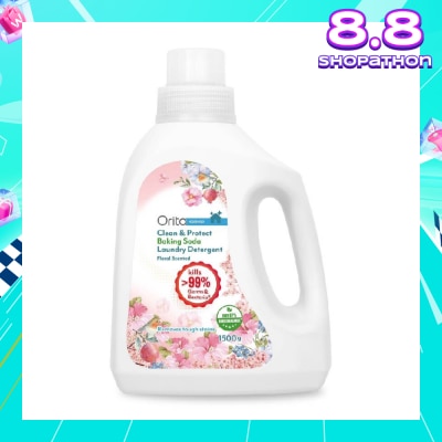 ORITA Antibacterial Baking Soda Laundry Detergent Floral (Eco-Friendly, Kills >99% Germs And Bacteria) 1500g