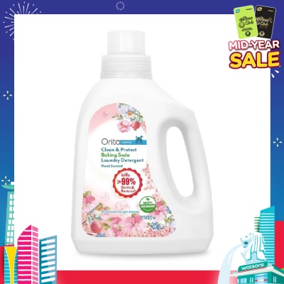 ORITA Antibacterial Baking Soda Laundry Detergent Floral (Eco-Friendly, Kills >99% Germs And Bacteria) 1500g