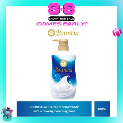 BOUNCIA - Body Soap Pump White Soap (For Soft + Smooth + Moisturised Skin) 480ml