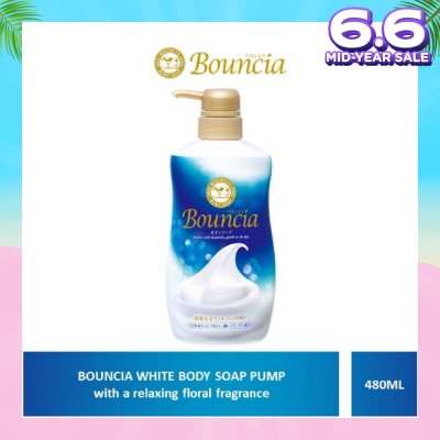 BOUNCIA Body Soap Pump White Soap (For Soft + Smooth + Moisturised Skin) 480ml