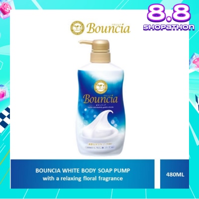 BOUNCIA Body Soap Pump White Soap (For Soft + Smooth + Moisturised Skin) 480ml