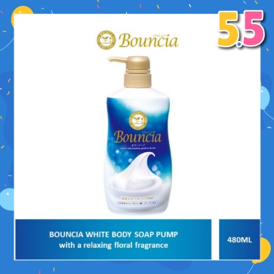 BOUNCIA Body Soap Pump White Soap (For Soft + Smooth + Moisturised Skin) 480ml