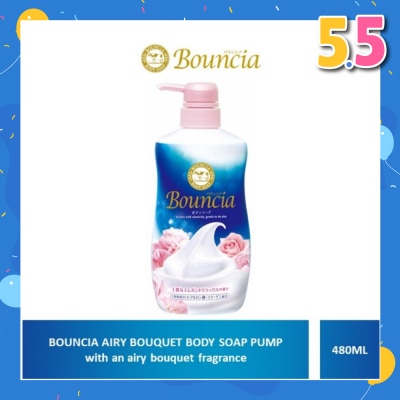 BOUNCIA Body Soap Pump Airy Bouquet (For Soft + Smooth + Moisturised Skin) 480ml