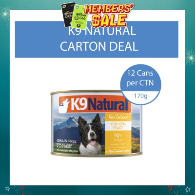K9 NATURAL - Chicken Feast Canned Dog Food 170g x 12s (Per Carton)