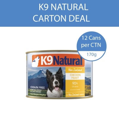 K9 NATURAL - Chicken Feast Canned Dog Food 170g x 12s (Per Carton)