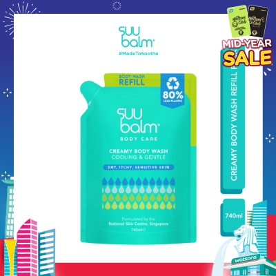 SUU BALM Creamy Body Wash (Cooling & Gentle) Refill Pack 740ml