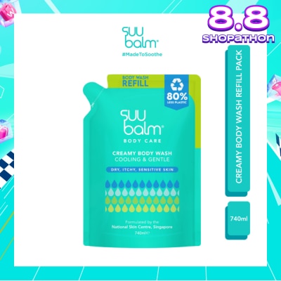 SUU BALM Creamy Body Wash (Cooling & Gentle) Refill Pack 740ml