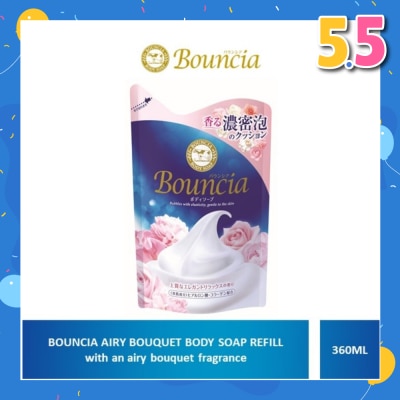 BOUNCIA Body Soap Refill Airy Bouquet (For Soft + Smooth + Moisturised Skin) 360ml