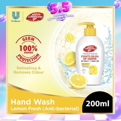 LIFEBUOY - Lifebuoy Antibacterial Lemon Fresh Hand Wash 200ml