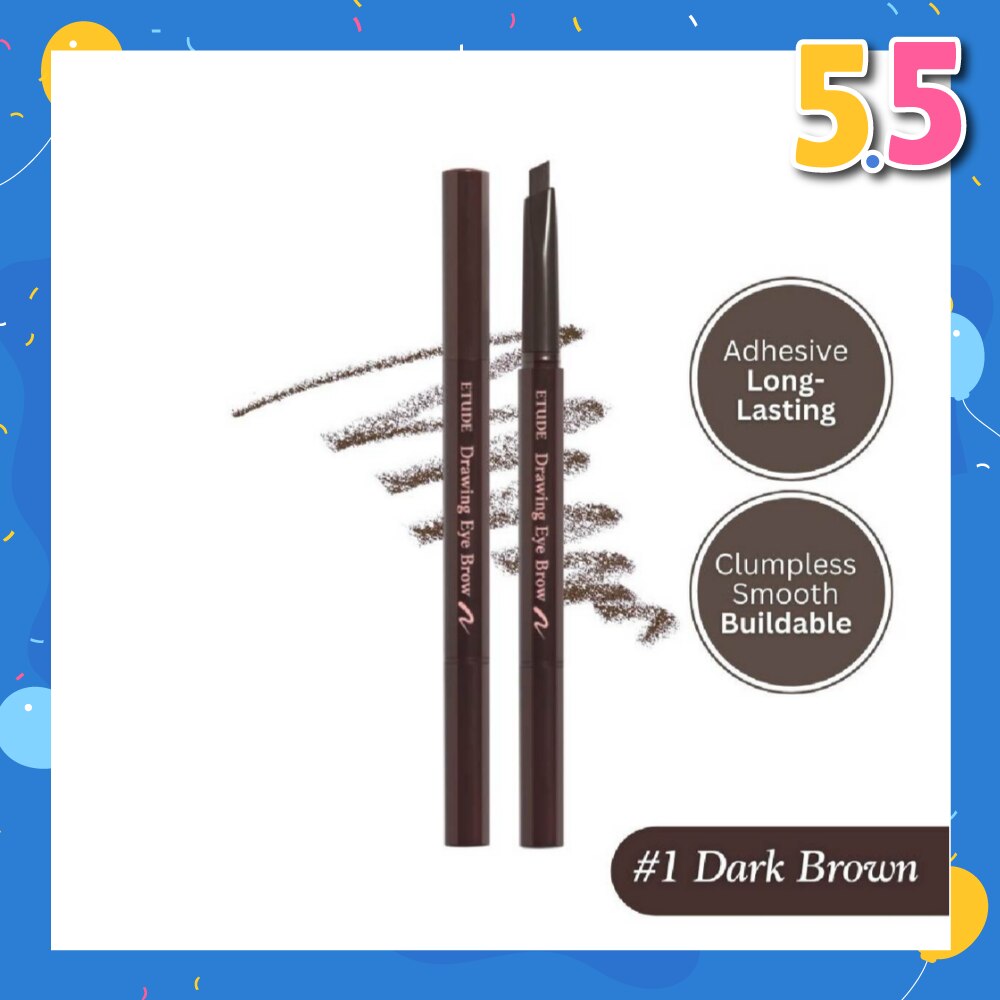 Drawing Eye Brow Triangular Eyebrow Pencil 01 Dark Brown 0.25g