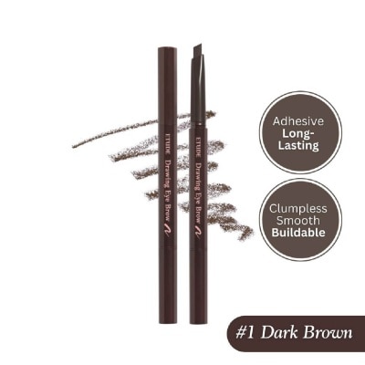 ETUDE Drawing Eye Brow Triangular Eyebrow Pencil 01 Dark Brown 0.25g