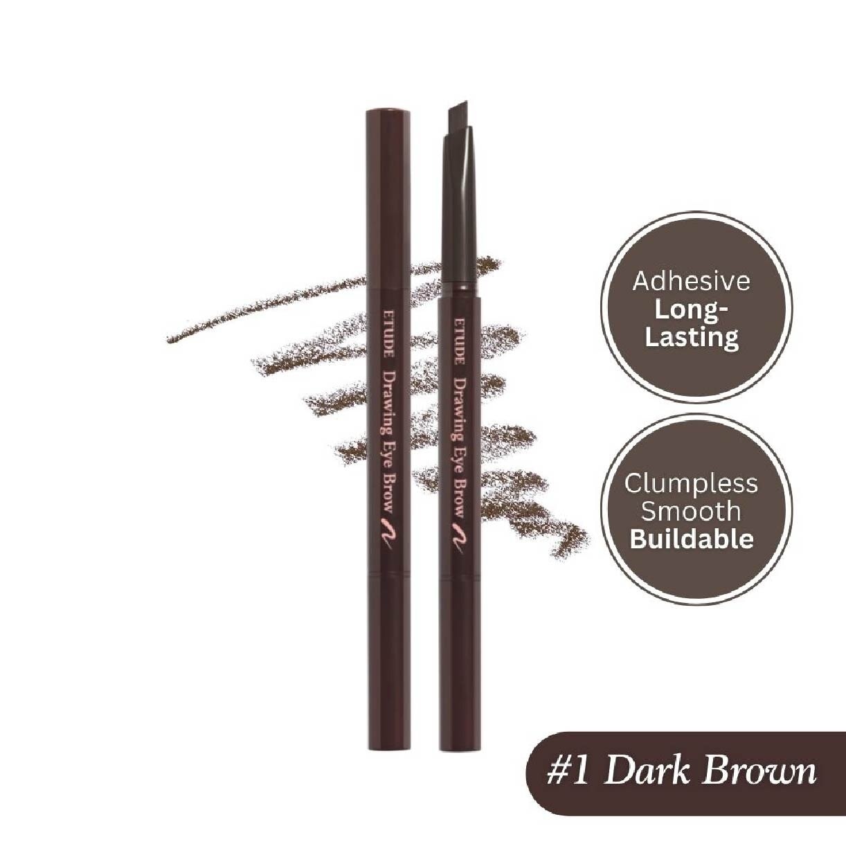 Drawing Eye Brow Triangular Eyebrow Pencil 01 Dark Brown 0.25g