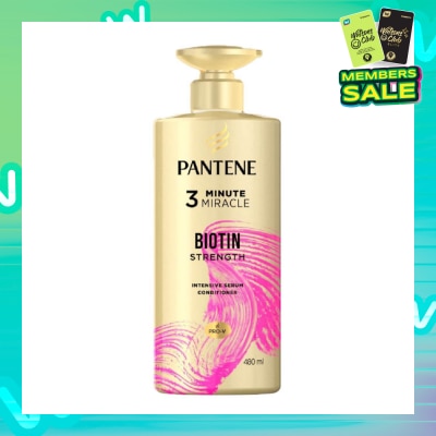 PANTENE 3 Minute Miracle Biotin Conditioner (Repairs Damage From Styling + Colour And Perm) 480ml