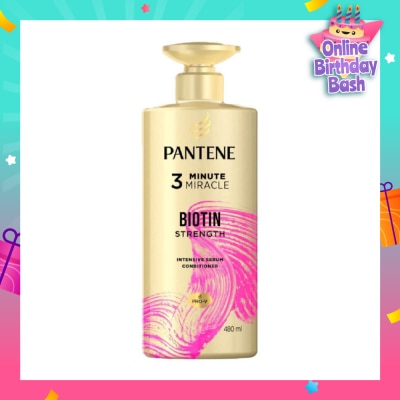 PANTENE 3 Minute Miracle Biotin Conditioner (Repairs Damage From Styling + Colour And Perm) 480ml