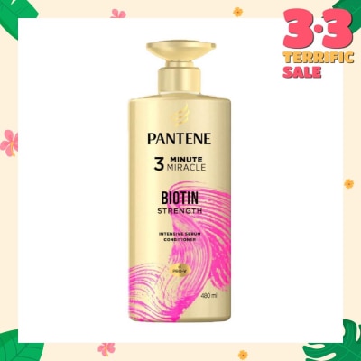 PANTENE 3 Minute Miracle Biotin Conditioner (Repairs Damage From Styling + Colour And Perm) 480ml