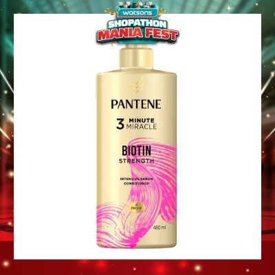 PANTENE - 3 Minute Miracle Biotin Conditioner (Repairs Damage From Styling + Colour And Perm) 480ml (Expiry: May`2027)