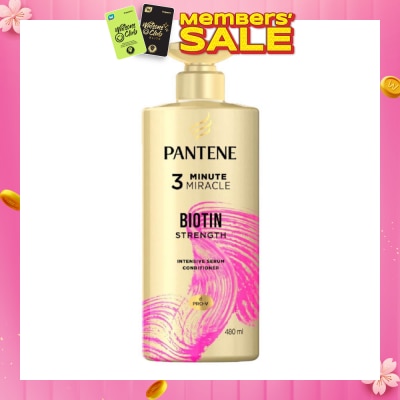 PANTENE 3 Minute Miracle Biotin Conditioner (Repairs Damage From Styling + Colour And Perm) 480ml
