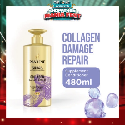 PANTENE - 3 Minute Miracle Collagen Conditioner (Repairs Damage From Styling + Colour And Perm) 480ml