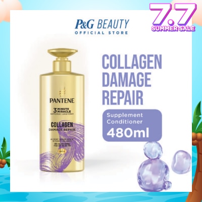 PANTENE 3 Minute Miracle Collagen Conditioner (Repairs Damage From Styling + Colour And Perm) 480ml