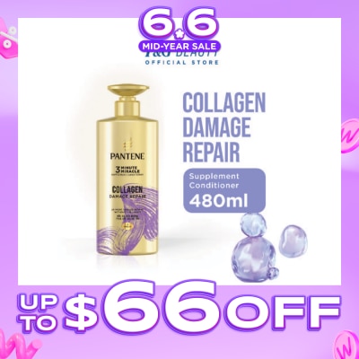 PANTENE - 3 Minute Miracle Collagen Conditioner (Repairs Damage From Styling + Colour And Perm) 480ml