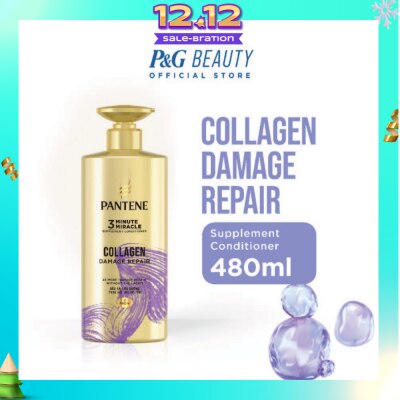 PANTENE 3 Minute Miracle Collagen Conditioner (Repairs Damage From Styling + Colour And Perm) 480ml