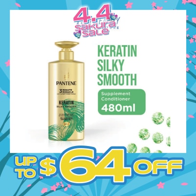 PANTENE - 3 Minute Miracle Keratin Conditioner (Repairs Damage From Styling + Colour And Perm) 480ml