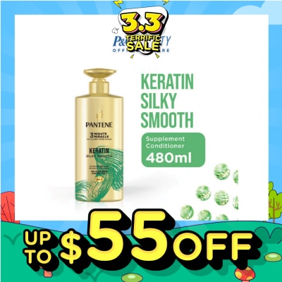 PANTENE 3 Minute Miracle Keratin Conditioner (Repairs Damage From Styling + Colour And Perm) 480ml