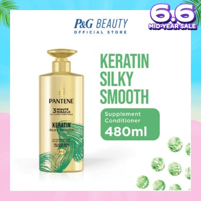 PANTENE 3 Minute Miracle Keratin Conditioner (Repairs Damage From Styling + Colour And Perm) 480ml