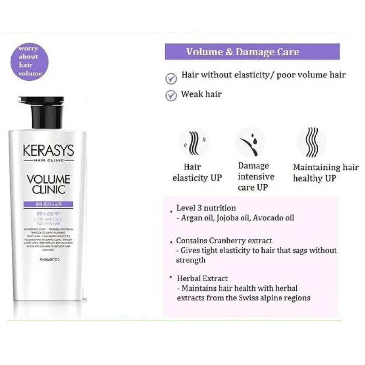 3 Step Hair Clinic System Volume Clinic Nourishing Shampoo (For Wavy, Permed, Flat, Weak Hair) 750ml