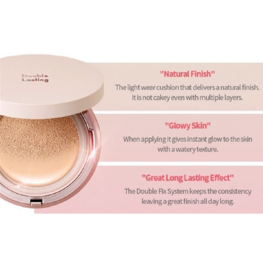 Double Lasting Cushion Glow Foundation Neutral Vanilla 17N1 SPF50+ PA+++ 15g