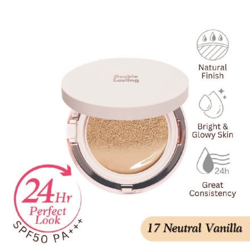 Double Lasting Cushion Glow Foundation Neutral Vanilla 17N1 SPF50+ PA+++ 15g