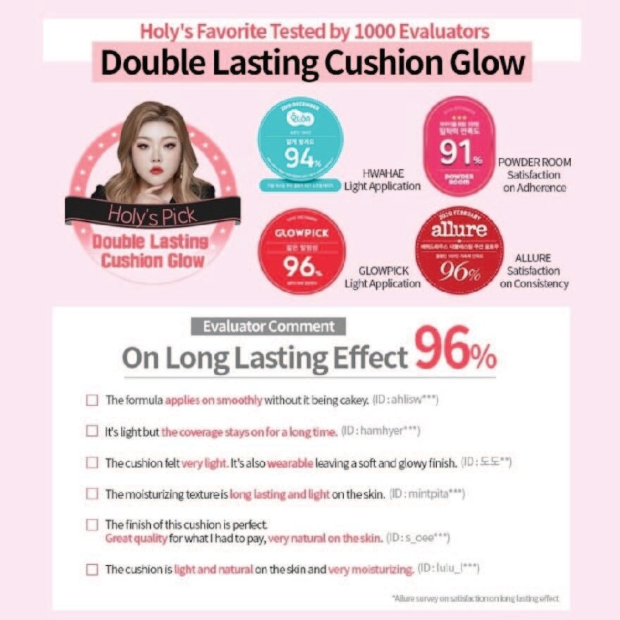 Double Lasting Cushion Glow Foundation Neutral Vanilla 17N1 SPF50+ PA+++ 15g