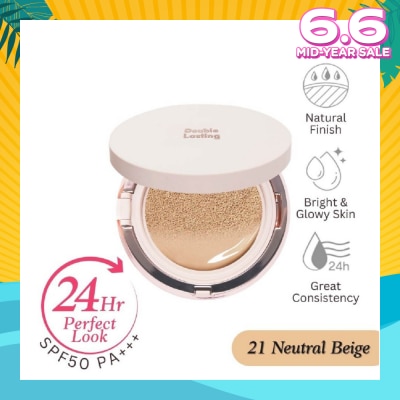 ETUDE Double Lasting Cushion Glow Foundation Neutral Beige 21N1 SPF50+ PA+++ 15g