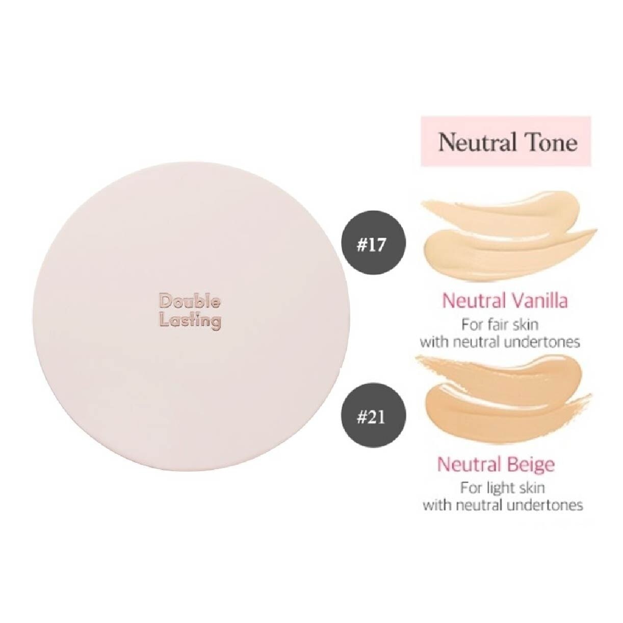 Double Lasting Cushion Glow Foundation Neutral Beige 21N1 SPF50+ PA+++ 15g