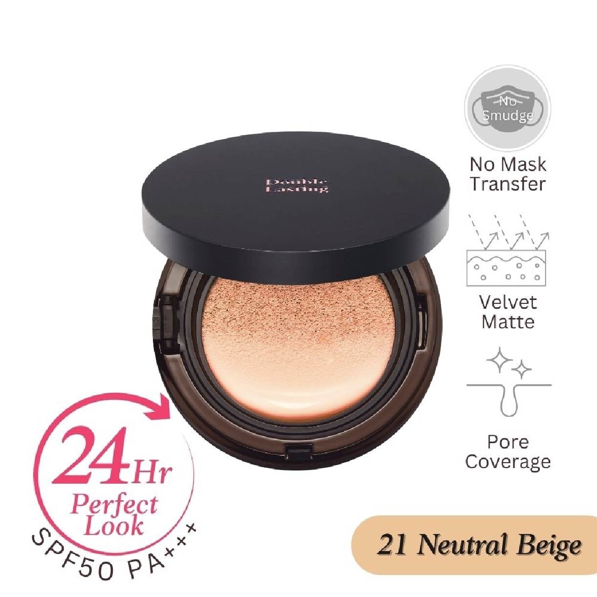 Double Lasting Cushion Matte Foundation Neutral Beige 21N1 SPF50+ PA++++ 15g