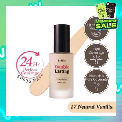 ETUDE Double Lasting Foundation Neutral Vanilla 17N1 SPF35 PA++ 30g