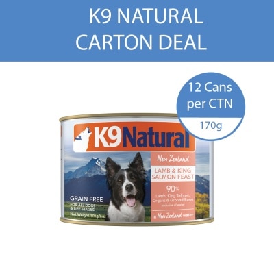 K9 NATURAL - Lamb & Salmon Feast Canned Dog Food 170g x 12s (Per Carton)
