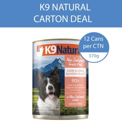 K9 NATURAL - Lamb & Salmon Feast Canned Dog Food 370g x 12s (Per Carton)