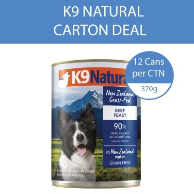 K9 NATURAL - Beef & Hoki Canned Dog Food 370g x 12s (Per Carton)