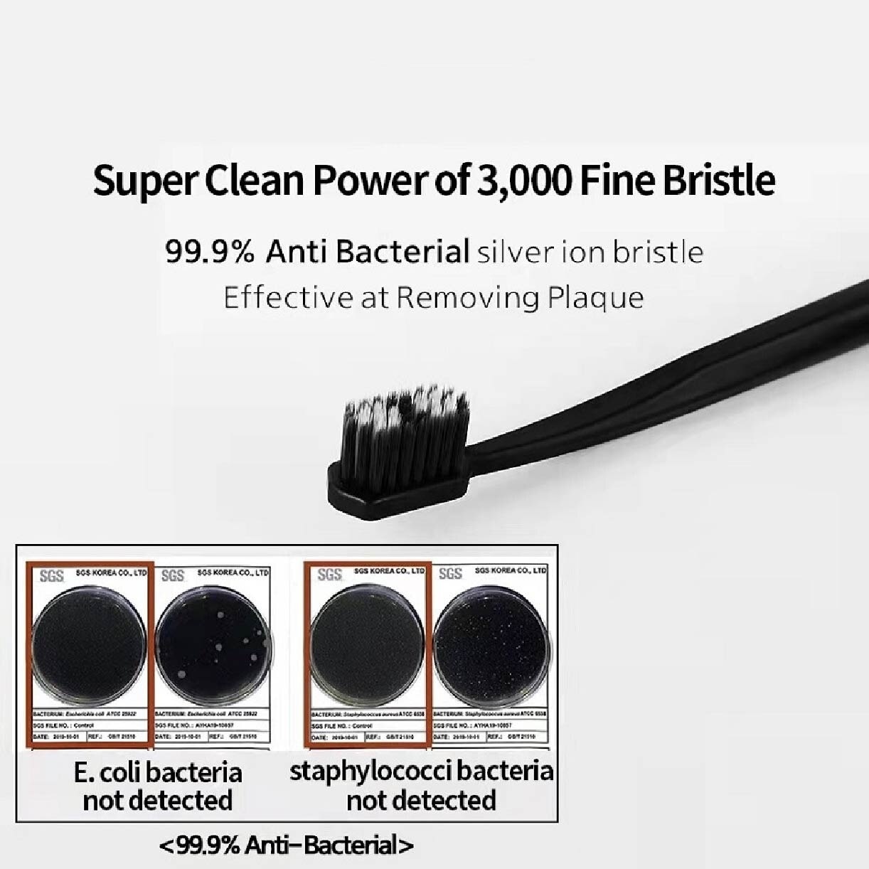 Wide Ultra Clean Magnetic Anti-bacterial Toothbrush Black (Nano Magnetic Stand) 2s