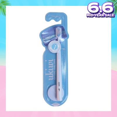 UKIWI Macaron Ultra Wide Toothbrush Blue(Magnetic Absorption + Keep Brush Hygiene + Super Clean Power) 1s