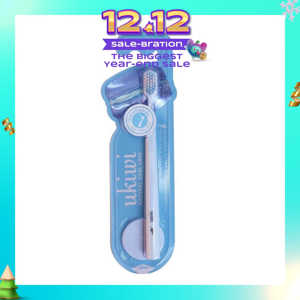 Macaron Ultra Wide Toothbrush Blue(Magnetic Absorption + Keep Brush Hygiene + Super Clean Power) 1s